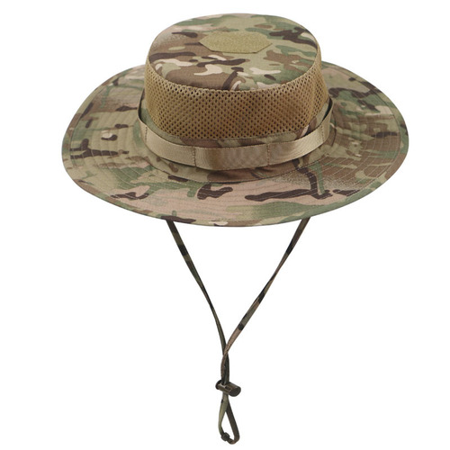 Cross-border tactical round edge cap camouflage bucket hat fishing hat outdoor quick-dry sunshade mountaineering fishing hat
