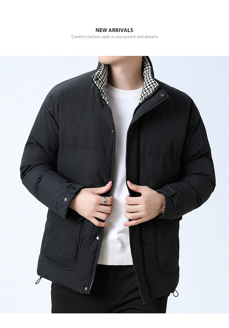 Veste en coton ample à col montant pour homme, vêtement d'hiver épais et chaud, version coréenne_voghion.com