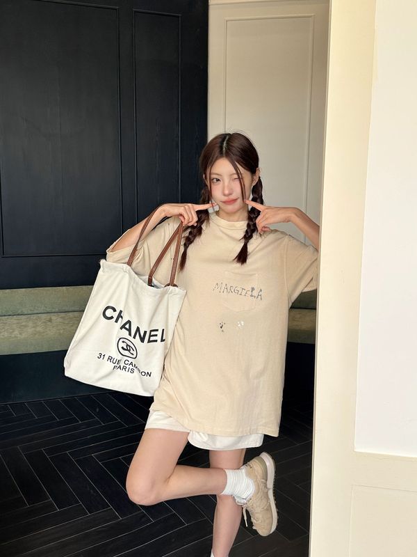 Maiso ウォッシュ加工 ダメージ加工 Tシャツ Nanyou 高品質 Maiso* Margiel* ポケットプリント 半袖|undefined