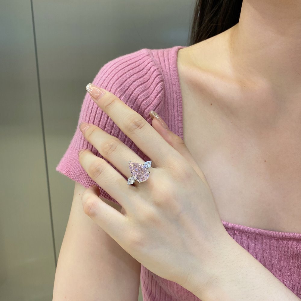 11g Weight Zircon Inlay Material Elegant Water Droplets Bow Knot Sterling Silver Plating Zircon Rings