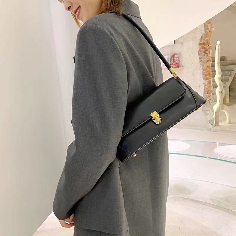 Niche Baguette Bag For Women, New Export Soft Leather Trendy Underarm Bag, Winter French Style Shoulder Bag - Thumbnail 2
