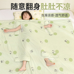 夏用子供用睡眠アンチキックキルトアーティファクト、4〜12歳の子供向け、オールシーズン対応の特別な多機能エアコンキルト