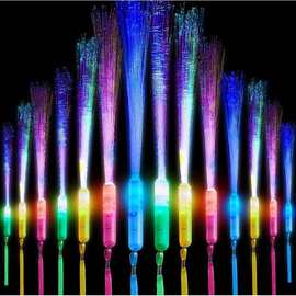 LED七彩光纤棒批发地摊玩具发光棒演唱会应援助威道具闪光棒