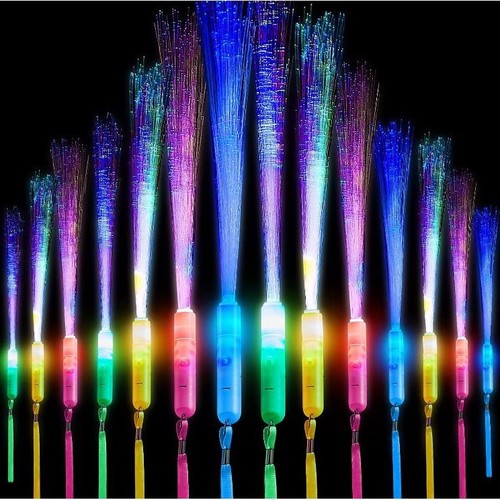 LED colorful optical fiber rod wholesale street stall toy light stick concert should support power props flash stick