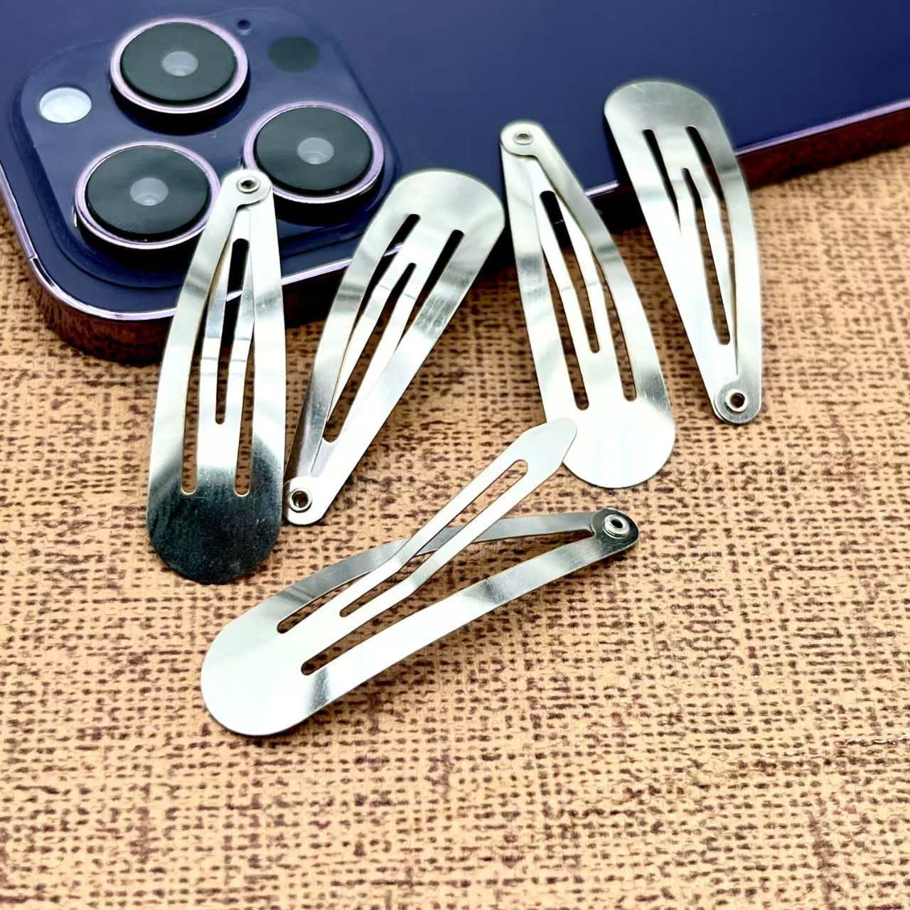 现货5CM水滴夹BB夹diy发夹银色碎发夹子手工发饰材料配件批发刘海