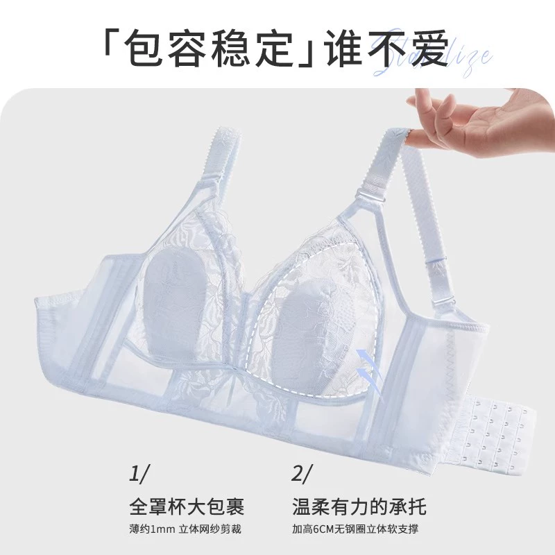 Sexy ultra thin underwear, supporting summer bra, plus size
