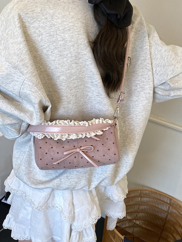 韩系甜美蝴蝶结腋下包包女2025新款小众设计单肩包通勤百搭斜挎包|undefined