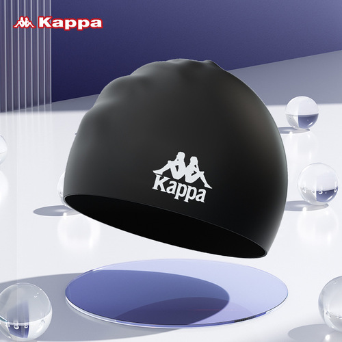 Kappa swimming cap for men and women, professional waterproof non-stretching silicone long hair special adult swimming ear protection swimming cap