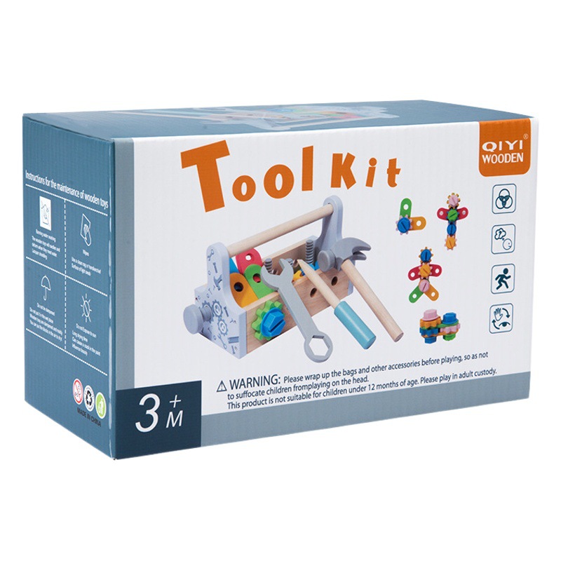 Niños educativos Caja de Herramientas reparación madera tornillo giro tuerca desmontaje portátil herramienta Mesa bebé niños juguetes educativos