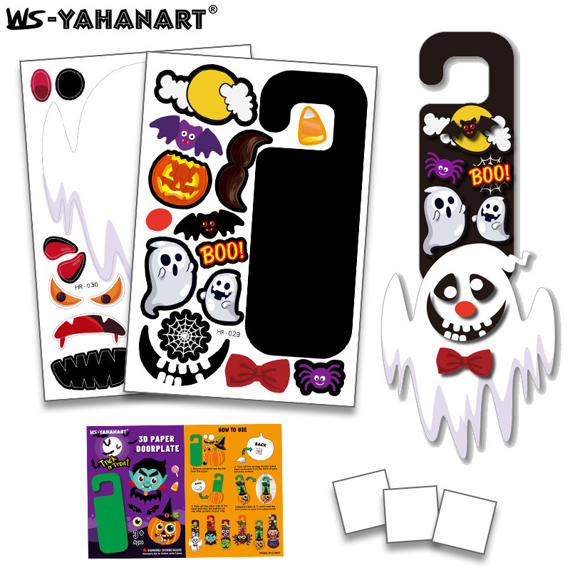 Calcomanías de Expresiones de Monstruos para Juegos DIY de Papel Estucado para Halloween