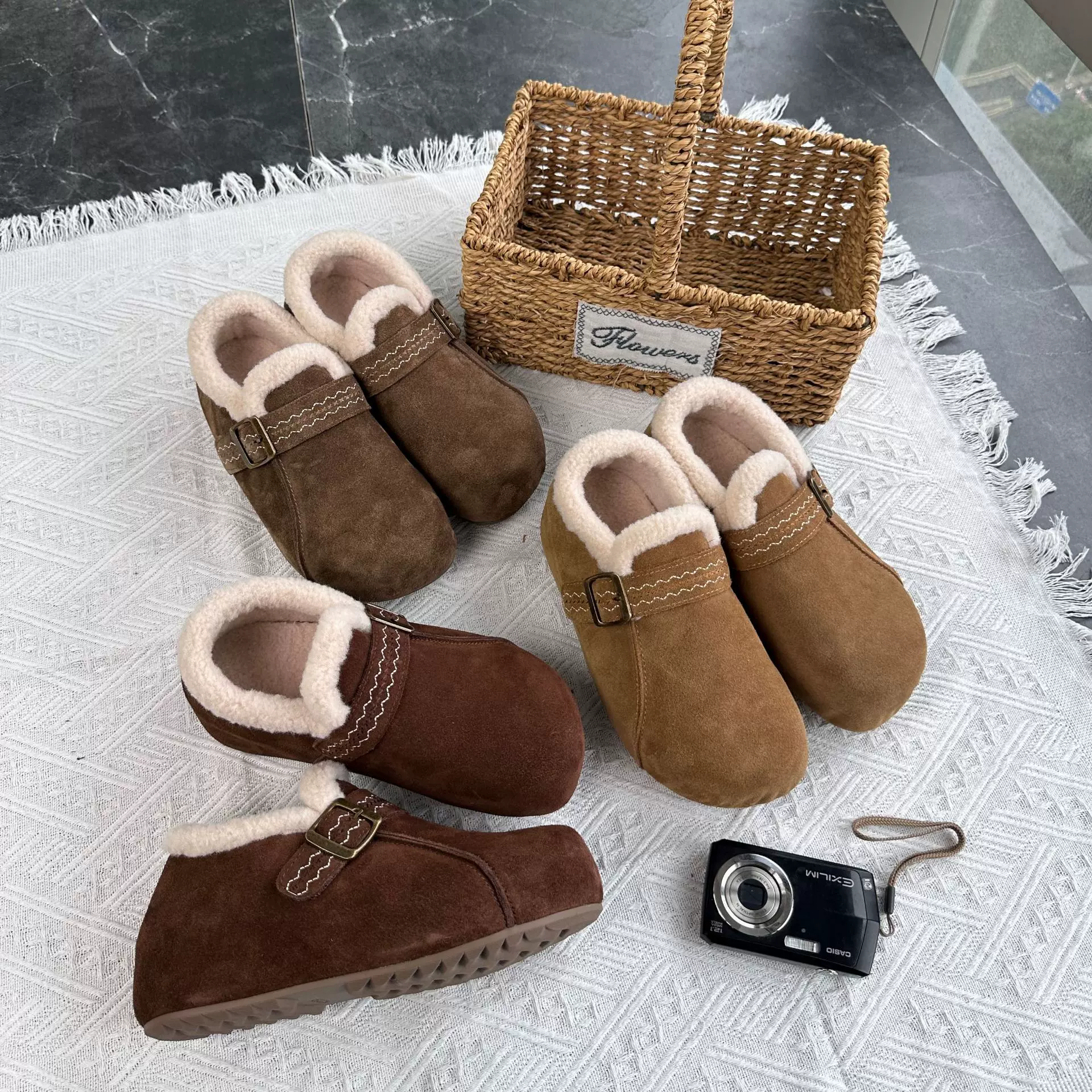 内增高4.5cm真皮雪地靴女2025冬季新款加绒保暖单鞋休闲复古女鞋