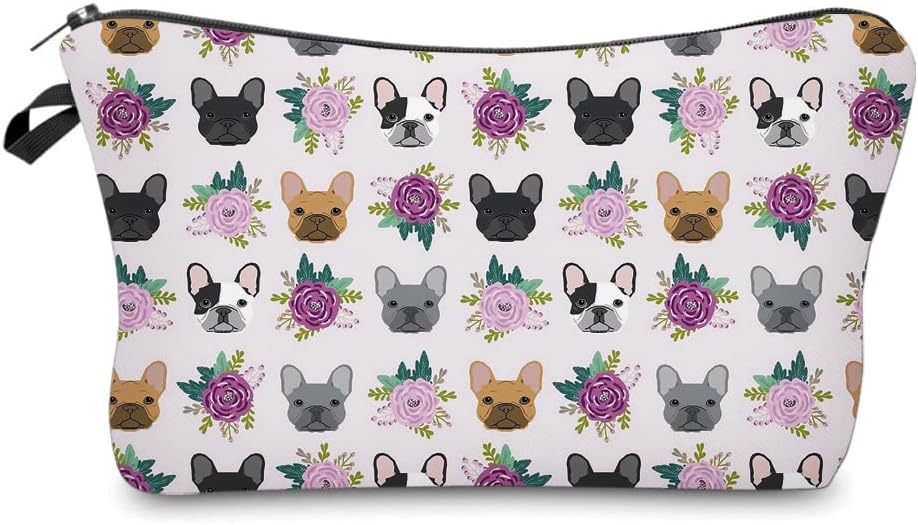 Transfronterizo Amazon nuevo animal flor lino bolsa de maquillaje bolsa de almacenamiento lino bolsa de cremallera impermeable
