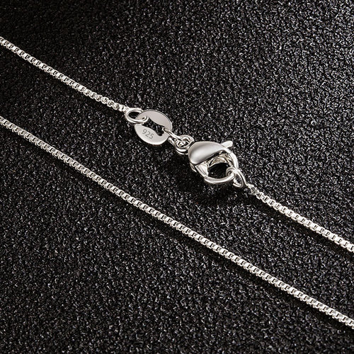 Silver-plated manufacturer women's necklace wholesale temperament necklace box chain single chain short fashion simple square necklace jewelry