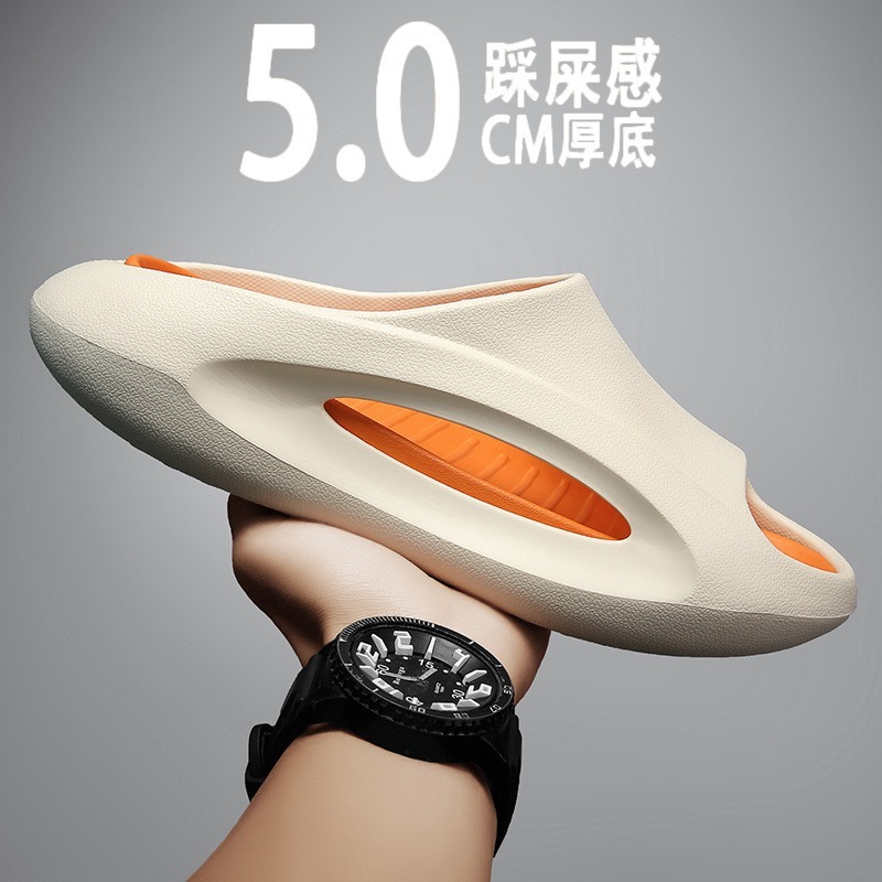 2025年の新しいトレンディな男性用スリッパ、滑り止め、厚底、夏用アウター、スポーツスタイルサンダル、メンズシューズ、耐摩耗性|undefined