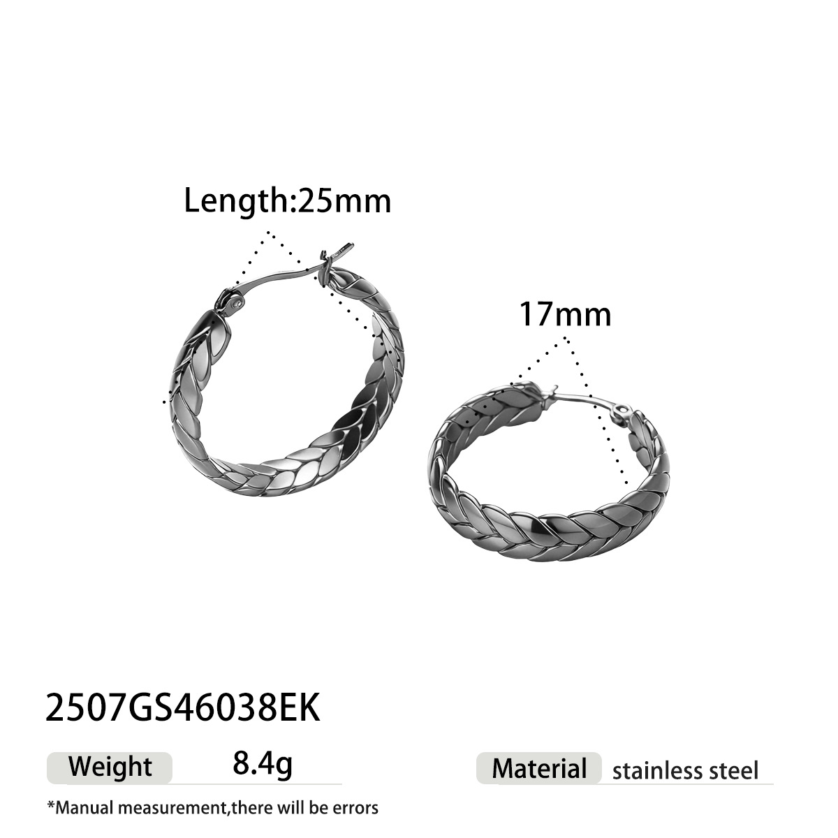 TENA europa y americana pendientes de acero inoxidable temperamento de alta calidad trenzado galvanizado de oro de titanio de 18k inserciones de joyería transfronteriza