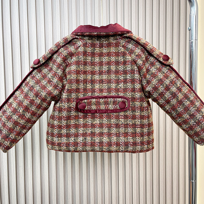 Girl's Little Fragrant Wind Cotton 2022 New Children's Checkered Two Piece Set Skirt 55200_voghion.com