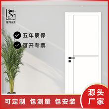 厂家批发木门卧室房间套装门现代简约极简轻奢家用免漆白色实木门