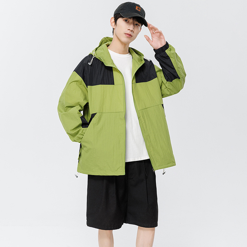 Una pieza de ropa de protección solar de montaña de Daifa mujer de verano nuevo anti-UV manga larga chaqueta con capuchón ligera para hombre 8039
