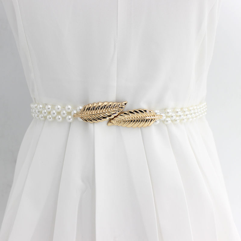 Fashion Flower Bow Knot Artificial Pearl Inlay Rhinestone Belt display picture 3