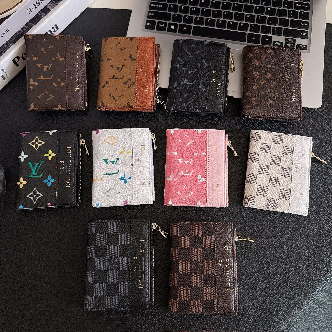 厂家现货直批零钱包老花色L钱包多功能卡位10色卡包卡套男女通用