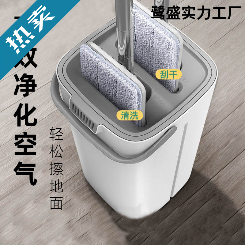 拖把家用刮刮乐拖把懒人拖地家用免手洗拖桶木地板一件代发