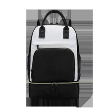 黑白配色大容量时尚妈咪包外出行收纳包多功能可便携休闲双肩包女