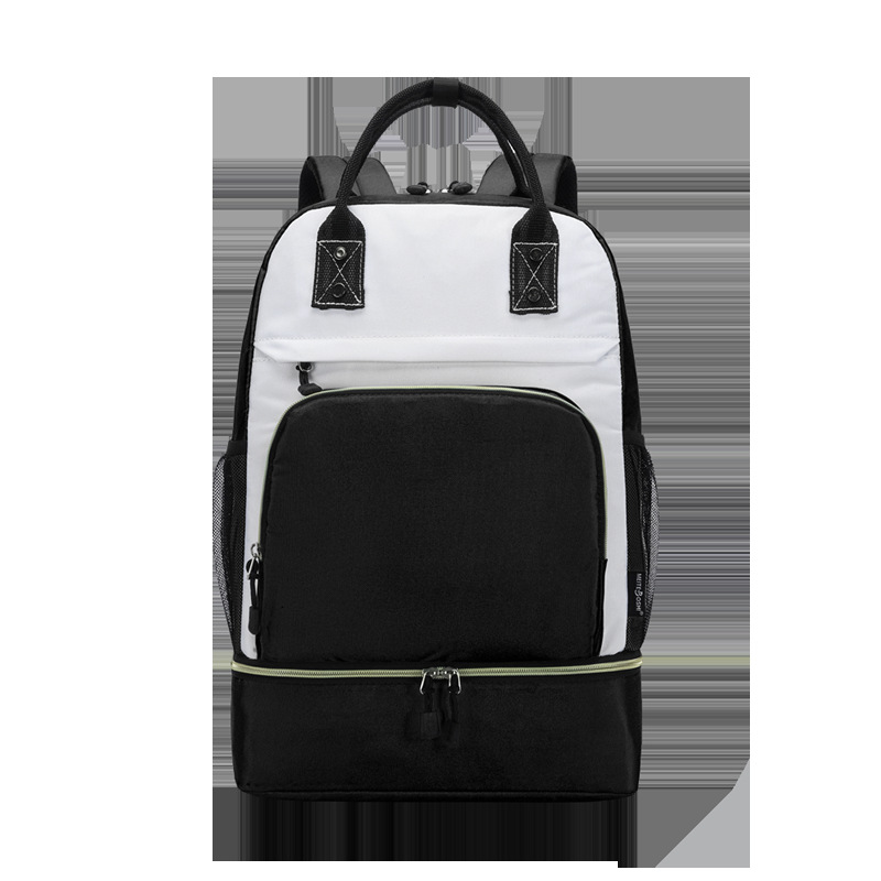 黑白配色大容量时尚妈咪包外出行收纳包多功能可便携休闲双肩包女