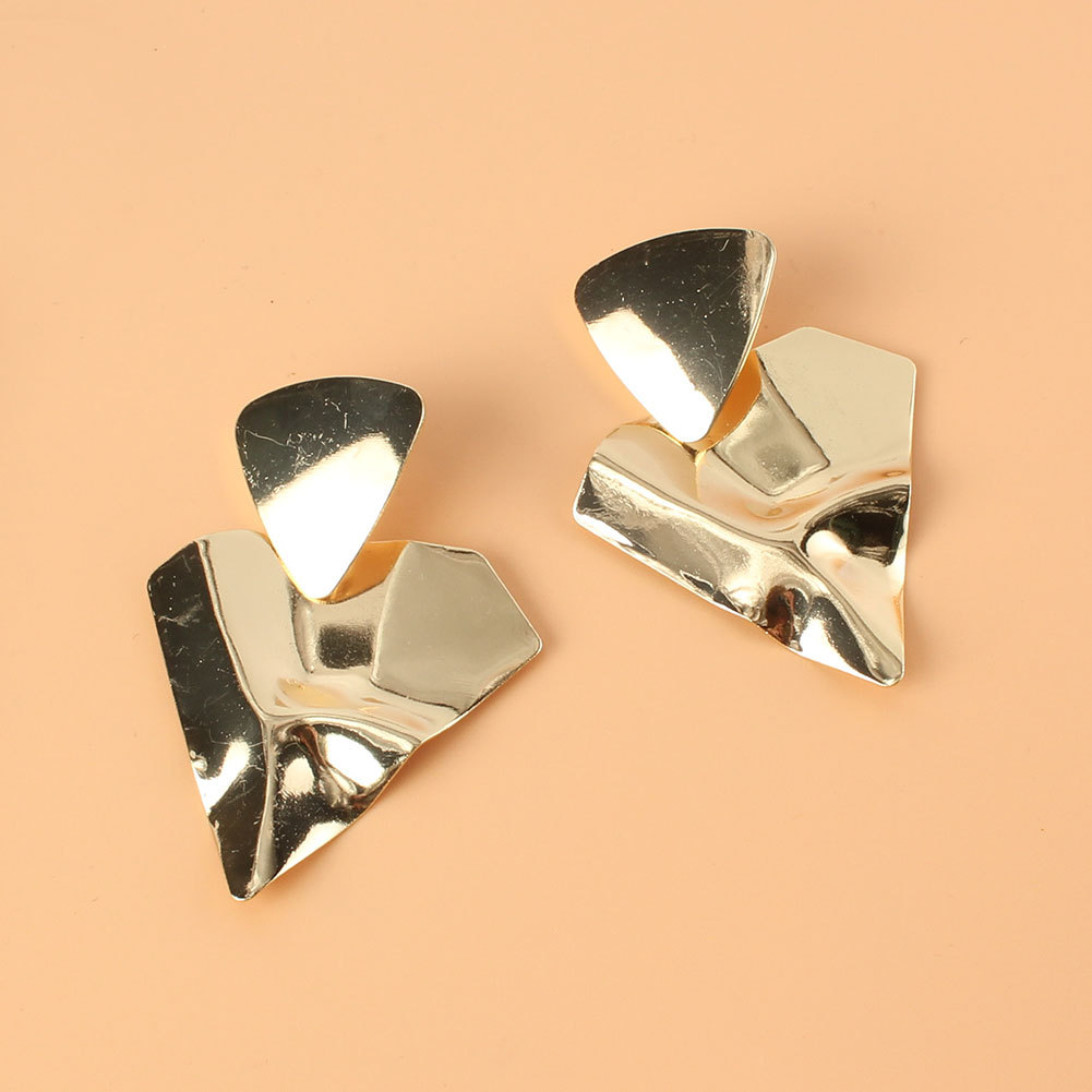Retro Gold Irregular Earrings display picture 3