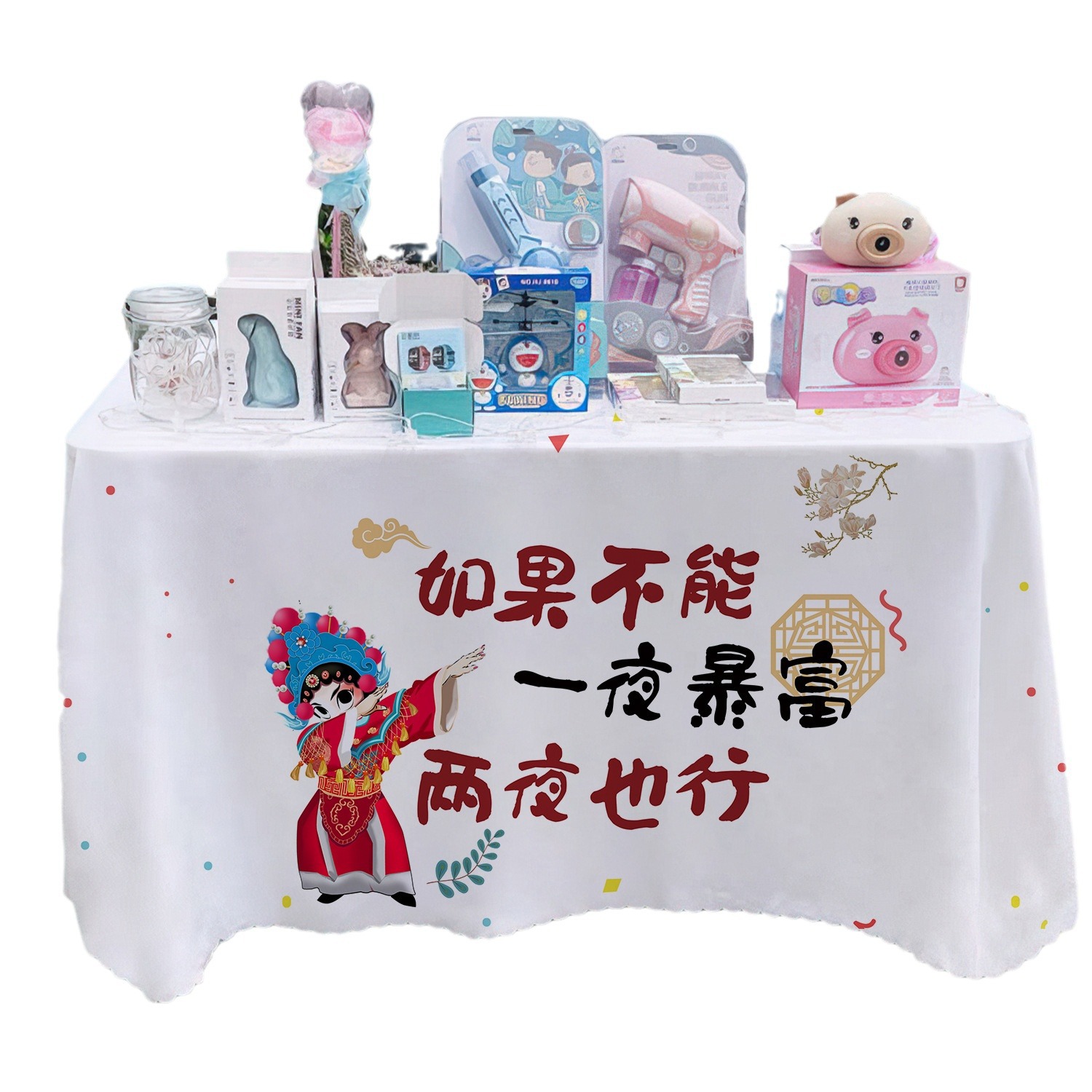 General + 1 estandos de mesa publicitaria