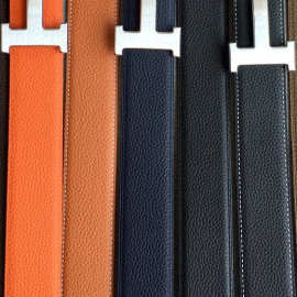 欧美大牌皮带男款商务腰带奢侈品平滑扣真皮双面头层牛皮休闲皮带