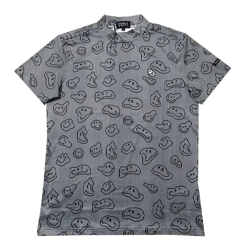 PG Expression Men's Golf Suit Round Neck Base Shirt Summer Printed Sports T-Shirt Ping Yu Tennis Suit