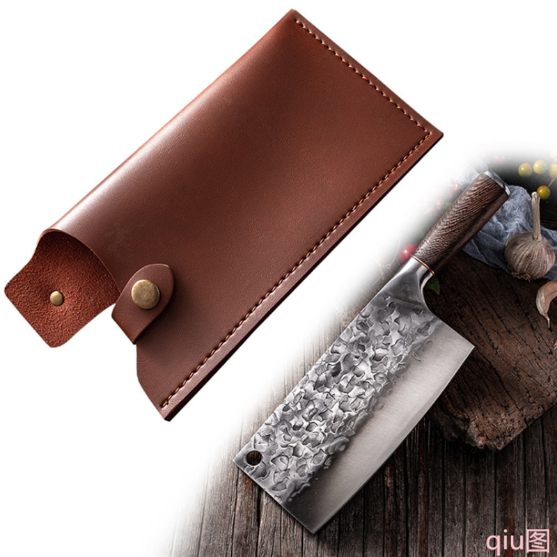 厨房菜刀保护套 战术户外刀鞘套 皮革水果刀具收纳防尘套