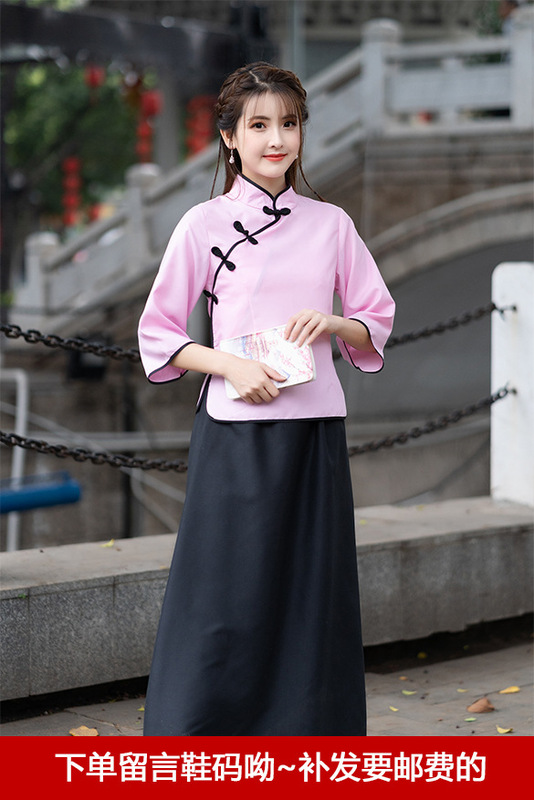民国学生服女子五四青年服復古民国風学生服中山服合唱舞台公演班服|undefined