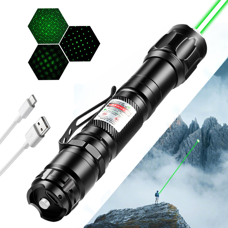 大功率远射激光灯USB充电沙盘驾校教鞭指示激光手电筒绿光镭射灯