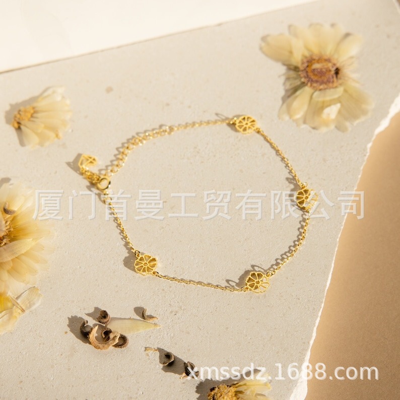 S925 Silver Customized Lily Rose Flower Bracelet Etsy Hot Selling Fresh Niche Personalized Flower Bracelet Jewelry