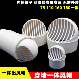 The new one-piece air hood can be installed through the wall round indoor 110 160 180 fume exhaust port net cover