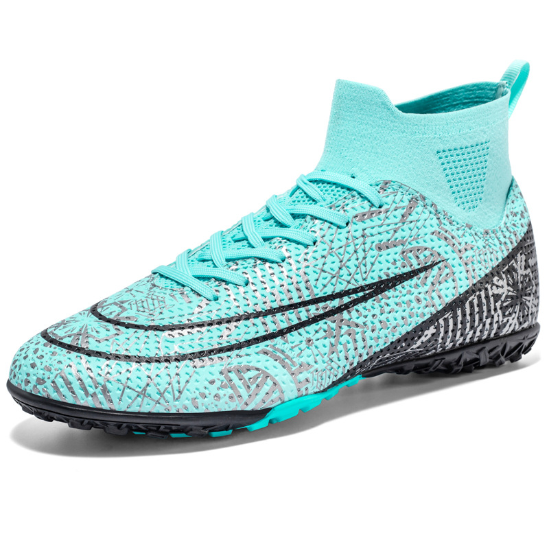 Otoño binbinniao ventas directas de la fábrica zapatos de fútbol largo roto uñas alto-top transpirable entrenamiento deportivo zapatos hombres y mujeres fútbol