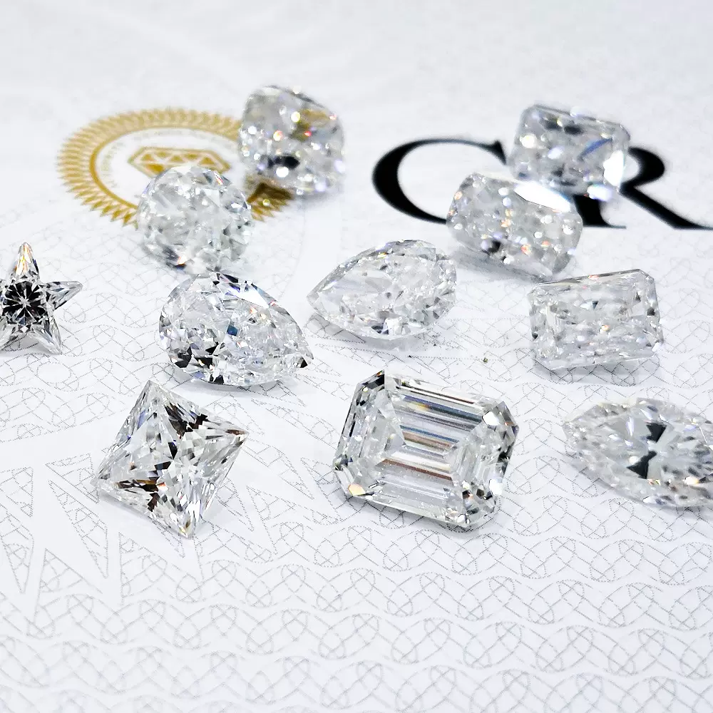 莫桑石裸石异形白D色VVS源头直销0.5-3克拉莫桑厂家跨境专供