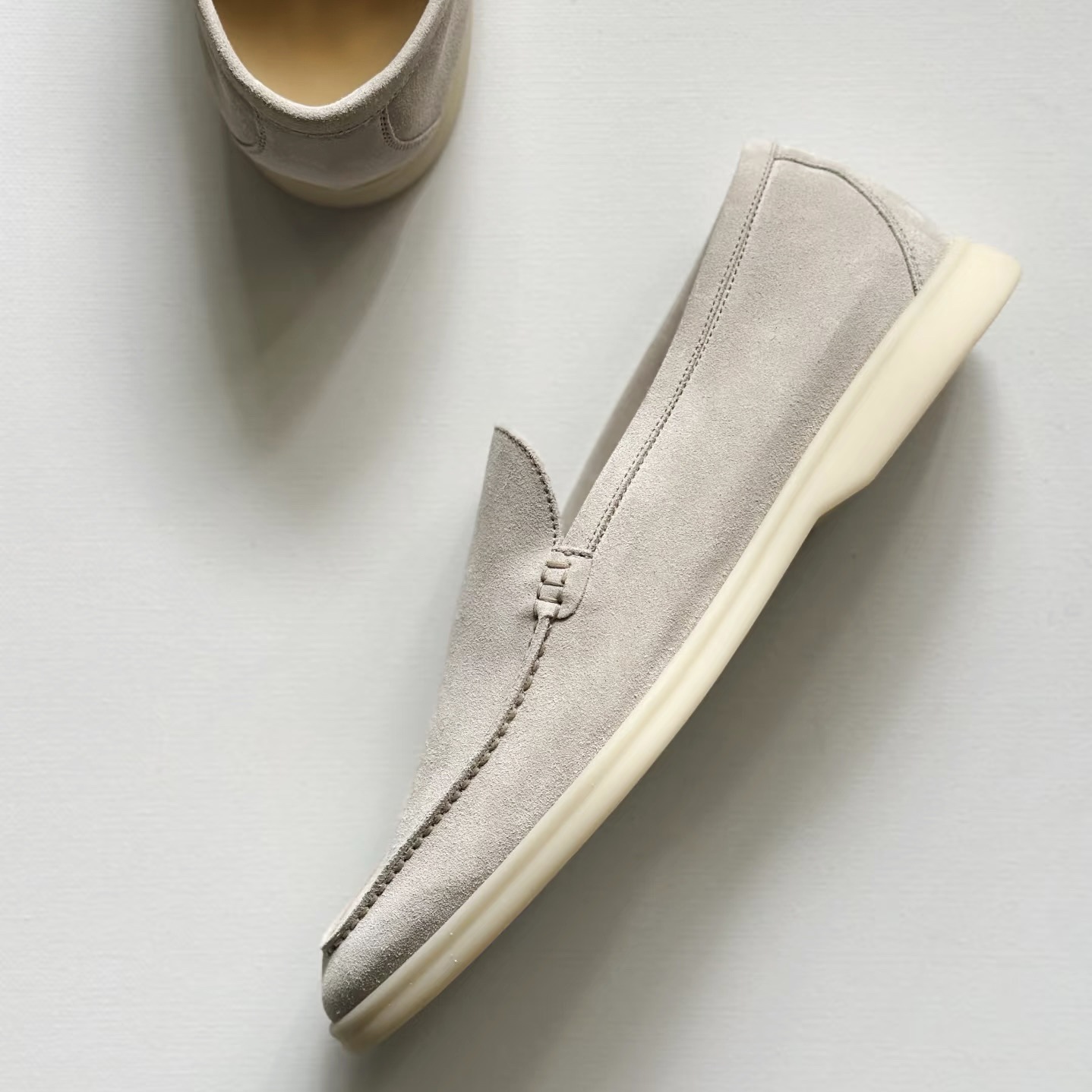 Kişi zamşa lofer ayaqqabısı, yumşaq altlıq, rahat slip-on