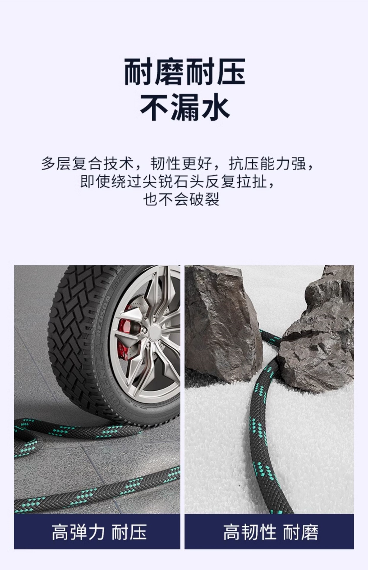 Suitable for car wash water guns, high-pressure household watering tools, automatic retractable hose, powerful spray gun nozzle