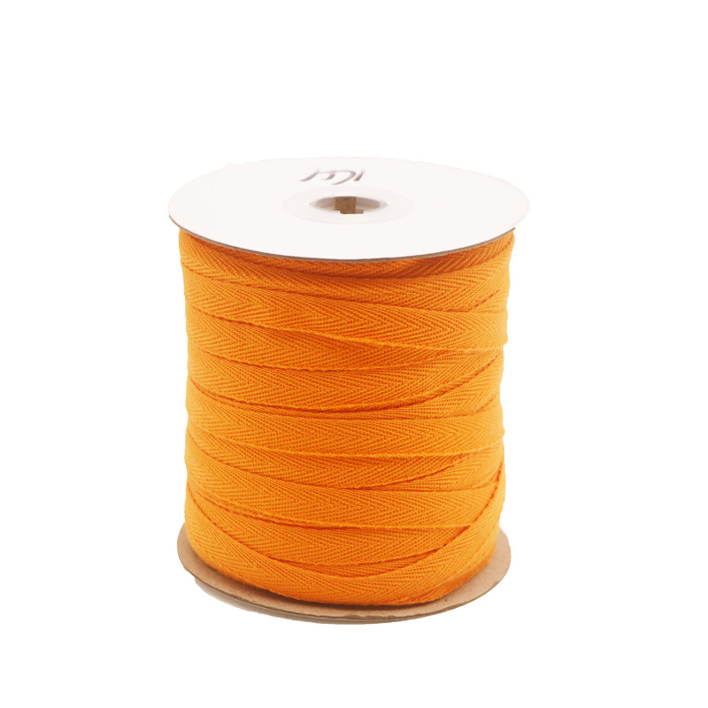 Cinta de espiga de algodón y poliéster blanco puro del fabricante para el cuello trasero de prendas, cinta de algodón para embalaje con ribete de espiga de algodón simple y doble.