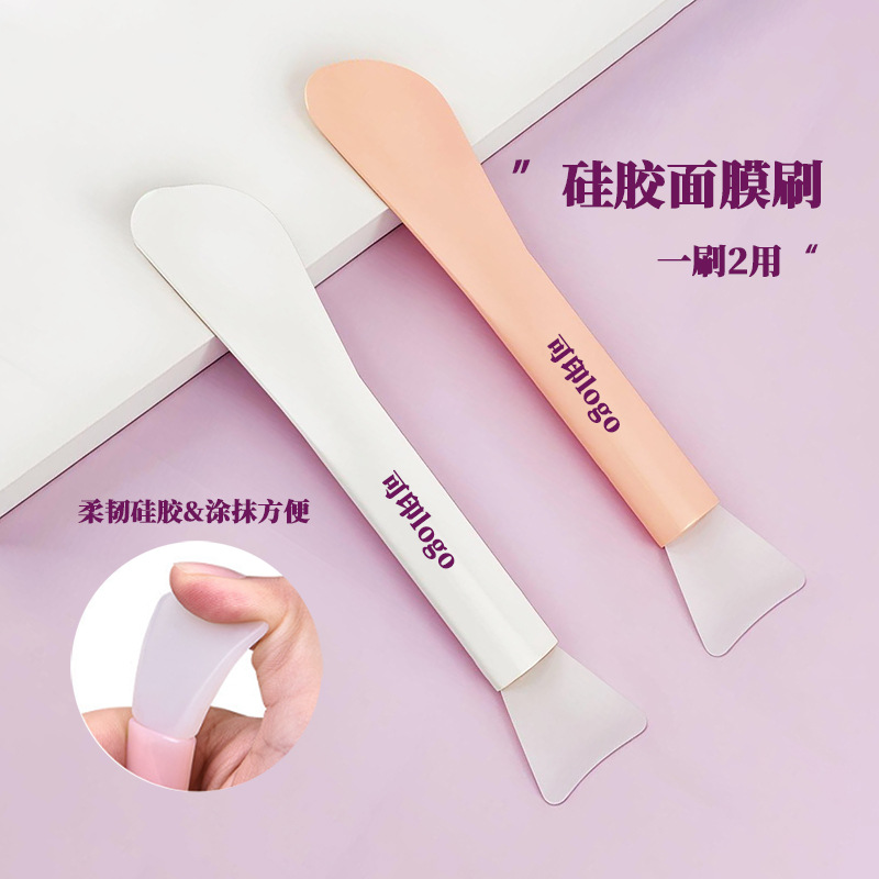 Double-Ended Silicone Makeup Brush Scraper, Facial Mask Application Stick, Professional Beauty Tools Wholesale Facial Mask Brush Silicone Integrated