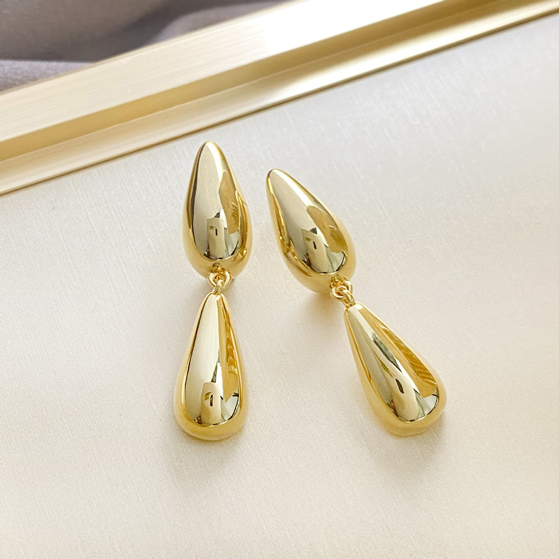 Drop Earrings Classification 1 Pair Ig Style Simple Style Water Droplets Plating Copper Drop Earrings