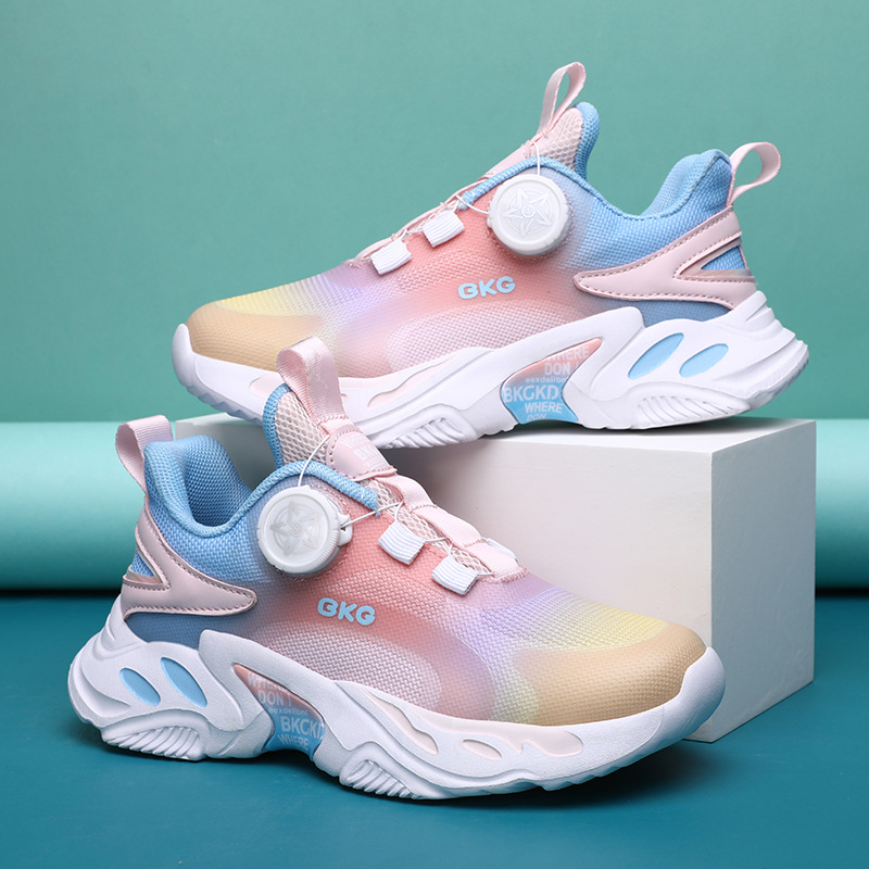 Zapatos deportivos de niñas otoño 2025 nuevos zapatos de moda de malla transpirable camuflaje personalidad zapatos de marca BKG zapatos infantiles