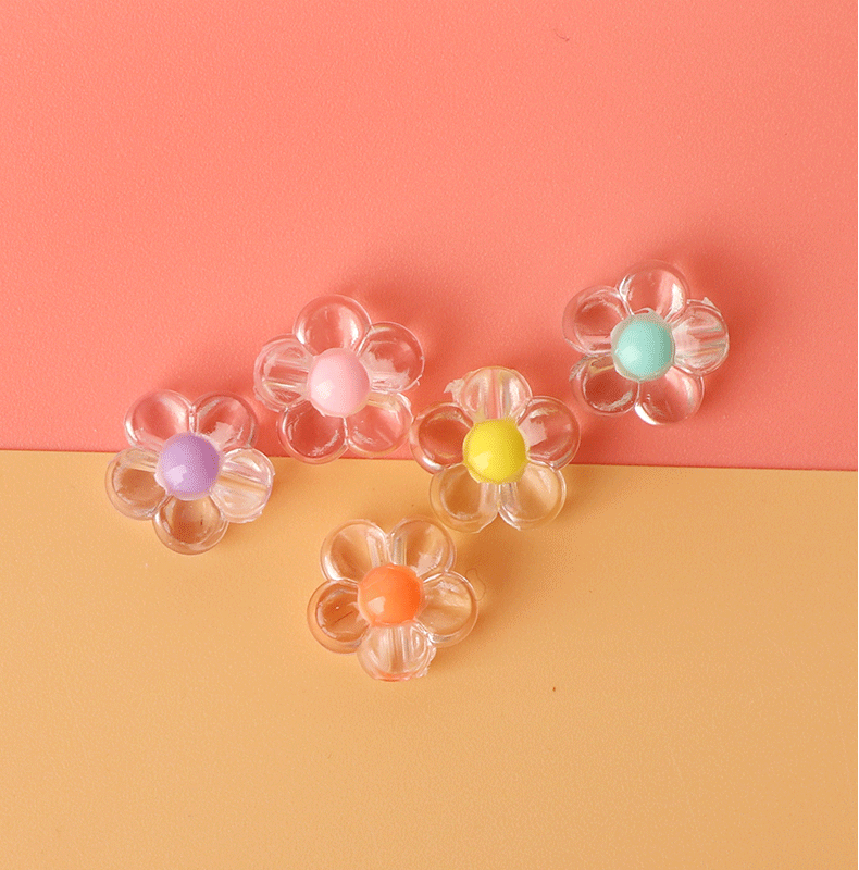 1 Piece Quantity Acrylic Material Flower Pattern 1 Piece Arylic Flower DIY Jewelry Accessories