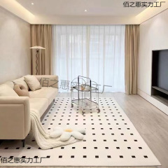 3594人】客厅地垫pvc皮革防水可擦免洗简约奶油风卧室垫子茶几毯