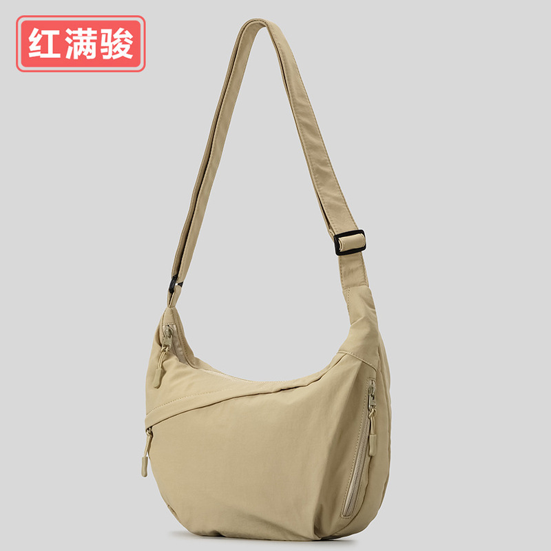 Spring New Women's Casual Sports Lightweight Crossbody Bag Canvas Bag Half-Moon Dumpling Bag Large Capacity Shoulder Bag Spring New Women's Casual Sports Lightweight Crossbody Bag Canvas Bag Half-Moon Dumpling Bag Large Capacity Shoulder Bag