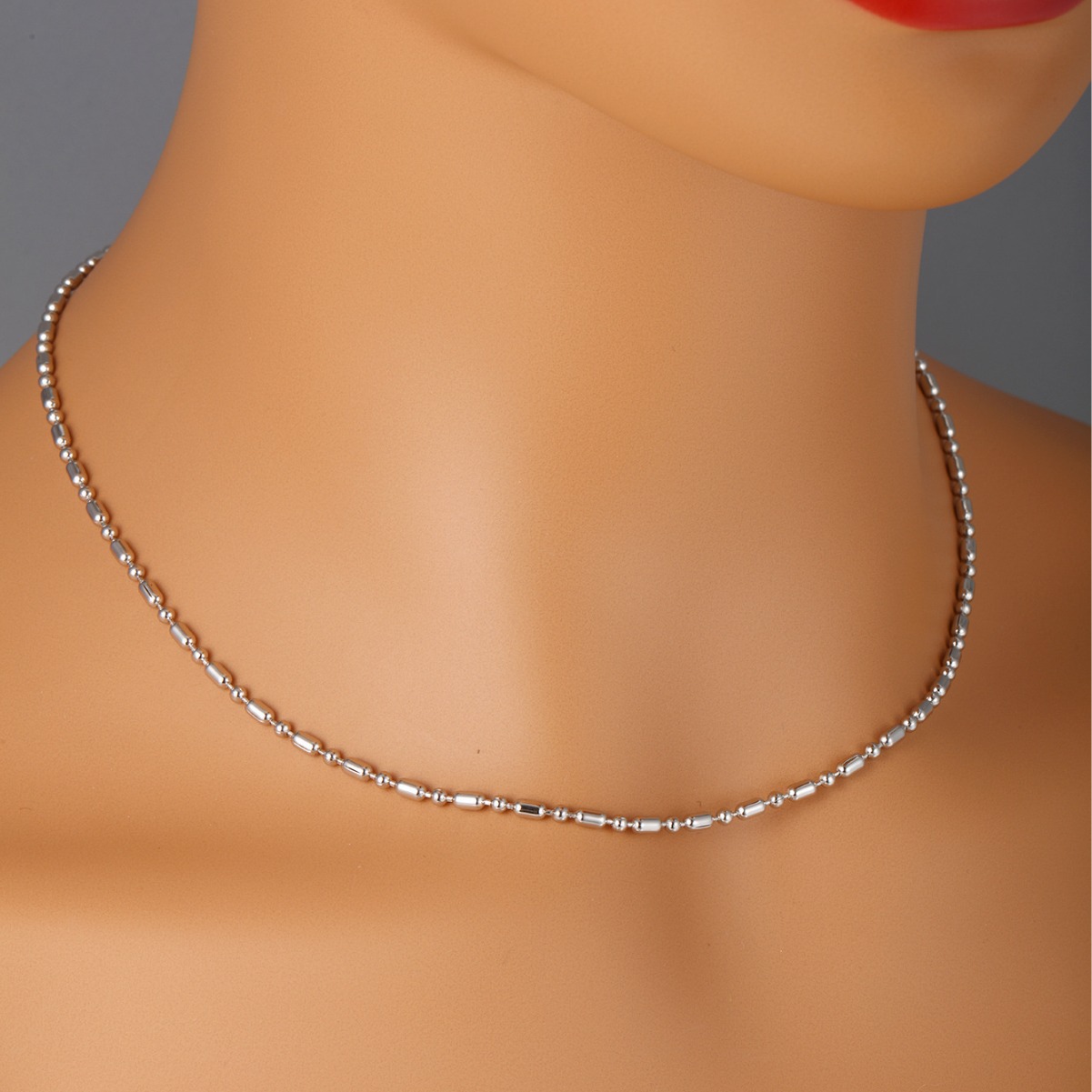 Xuping joyería latón otoño invierno collar de cadena geométrica de bambú moda europea y americana simple collar de cadena simple mujer
