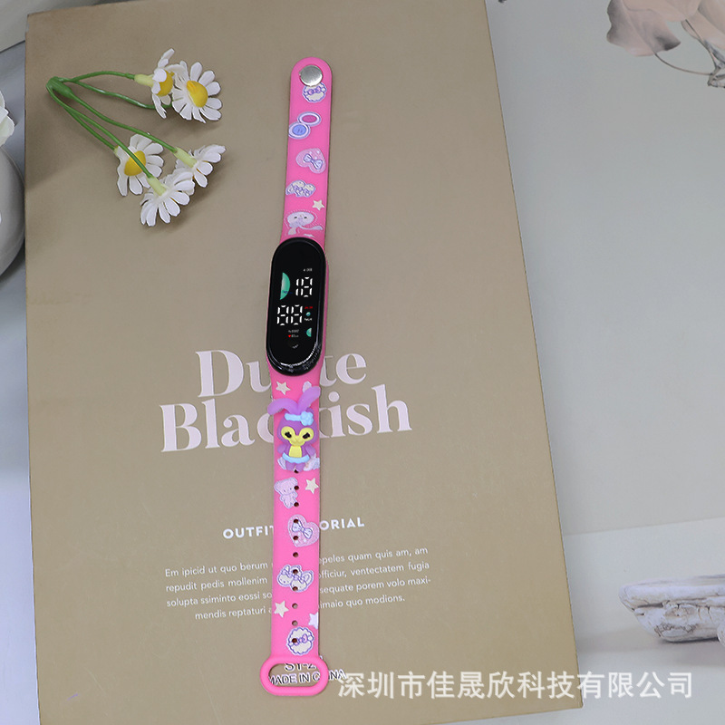 印花立体公仔电子手表高颜值防水夜光运动男女初中小学生卡通批发|undefined