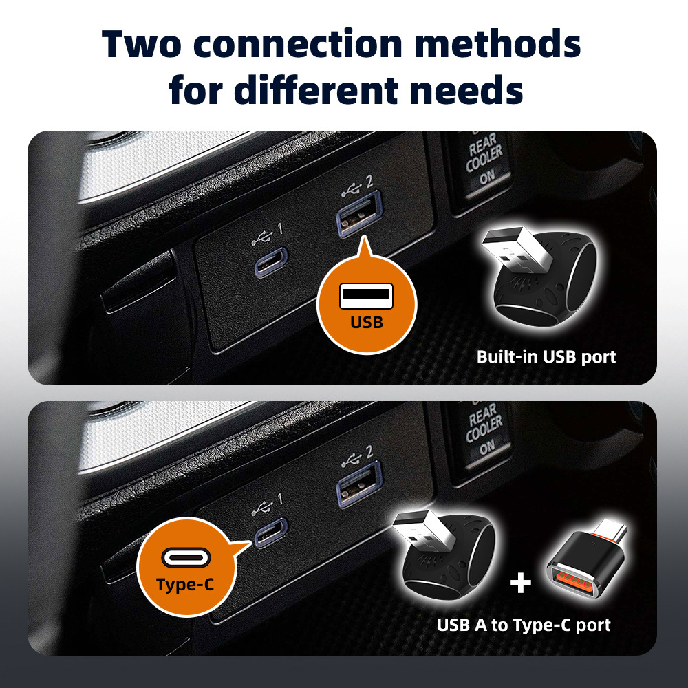 Cross-border best-selling mini portable wireless CarPlay adapter, compatible with Apple/Android devices, a 2-in-1 in-car connectivity box
